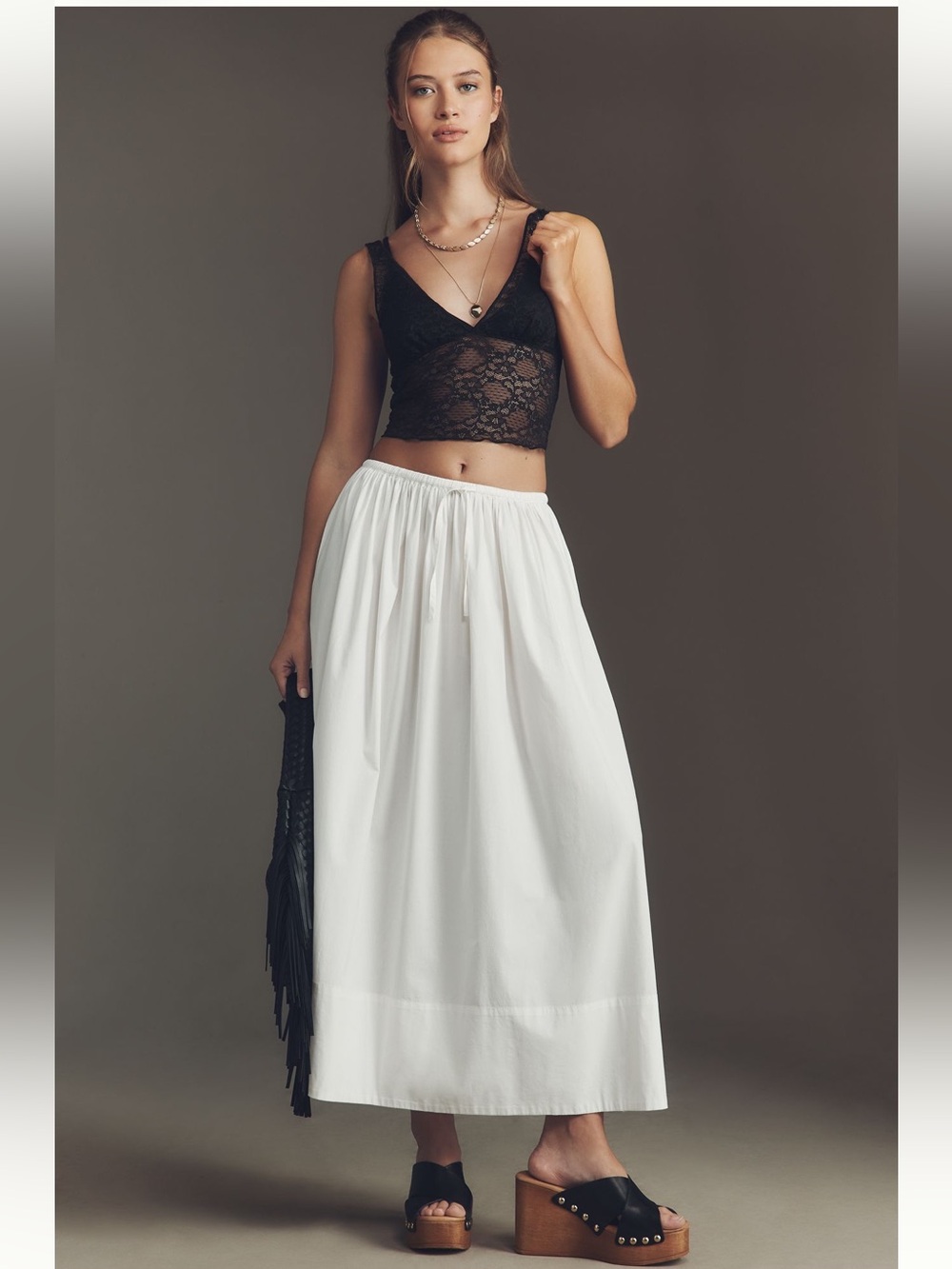 Pistola Noelle le Blanc Maxi Skirt - size small